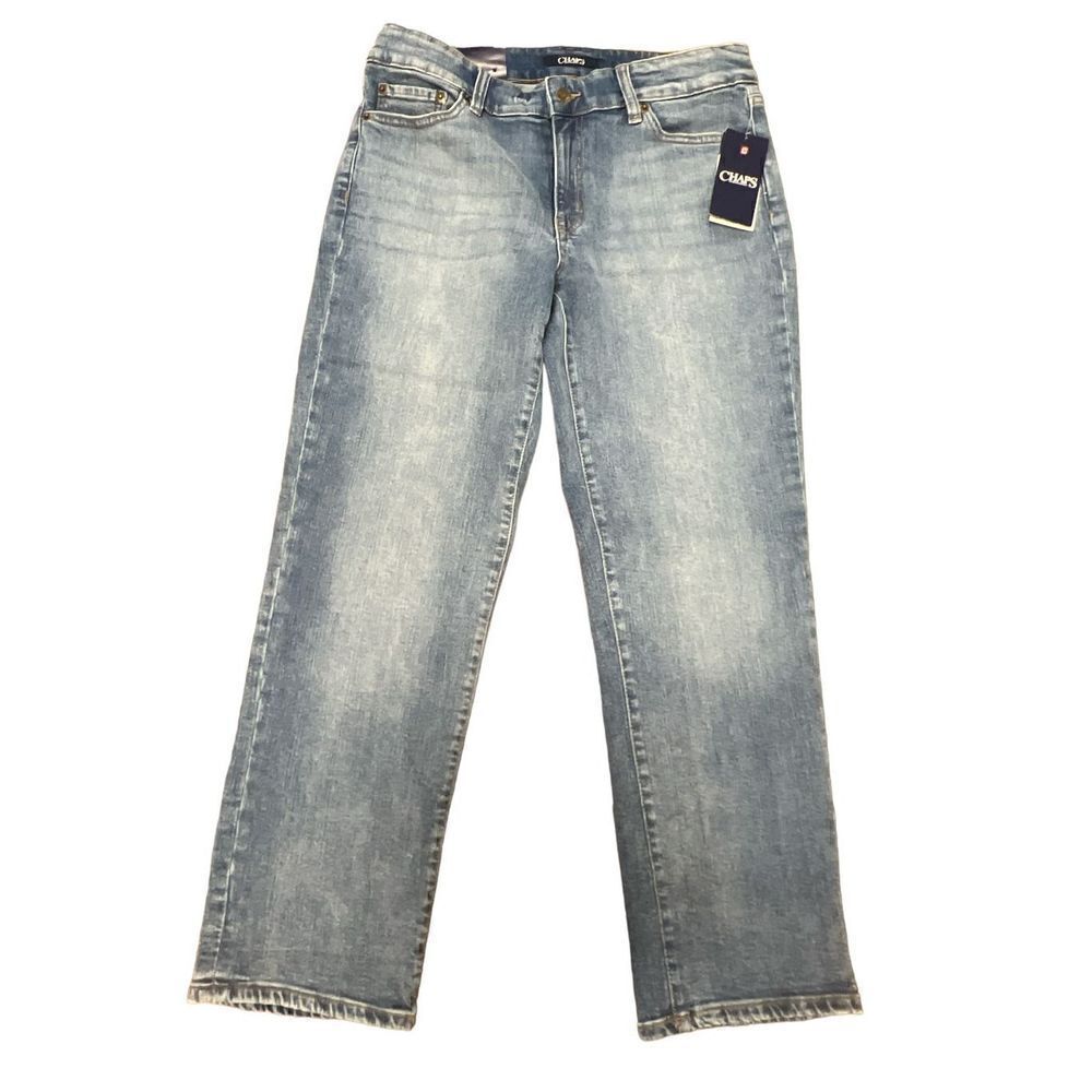 Chaps Women's Slim Fit Stretch Denim Light Authentic wash 8 New